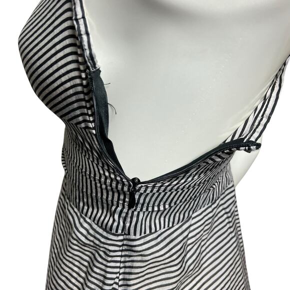 Sparkle & Fade Urban Outfitters Black White Striped Dress Spaghetti Strap Size S - Picture 9 of 13
